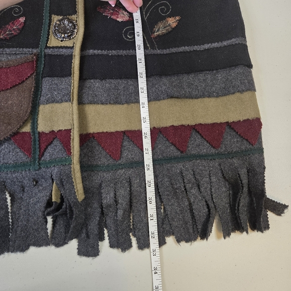 Parsley & Sage Floral Embroidered Wool Vest, Large - Picture 11 of 11